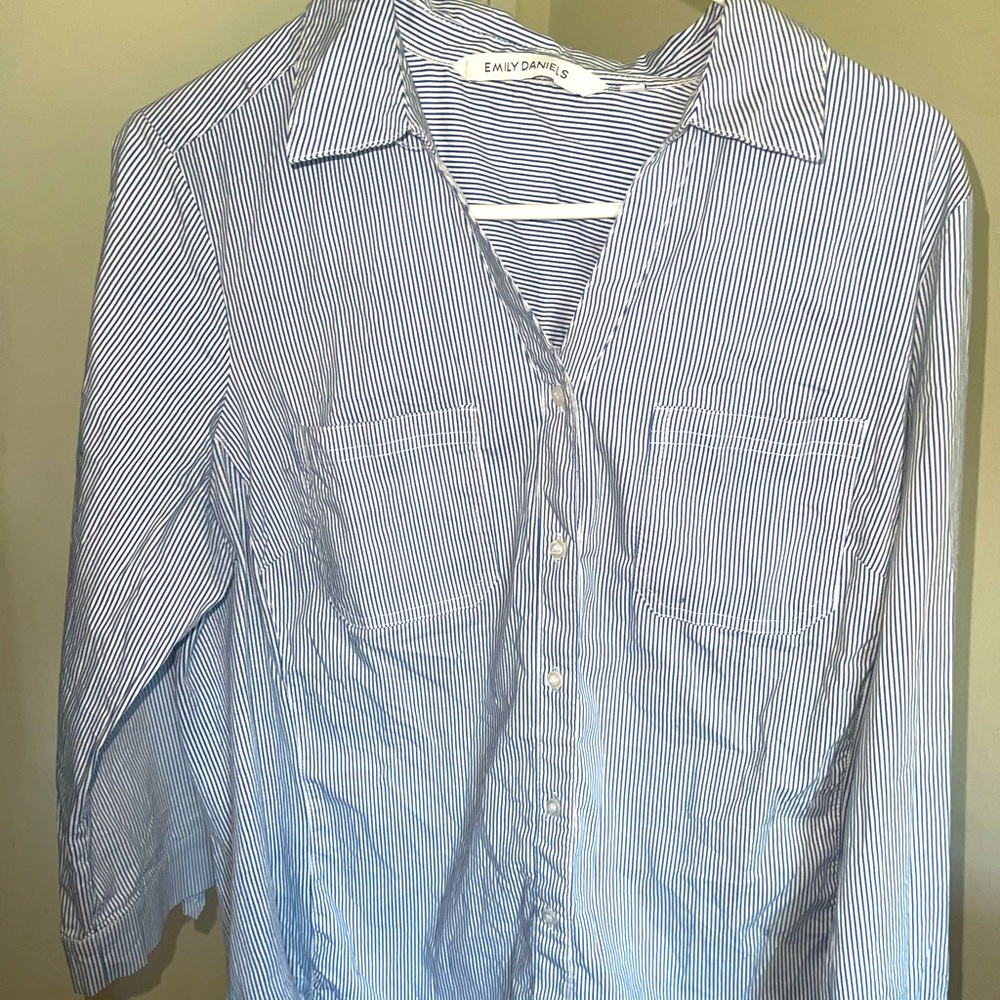Women’s large striped workplace shirt